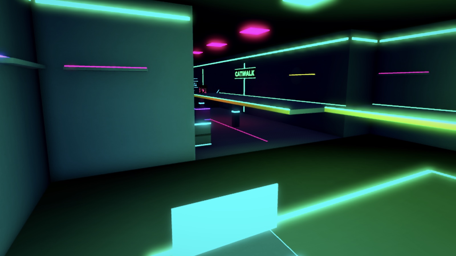 The Data Core arena map with its neon catwalk